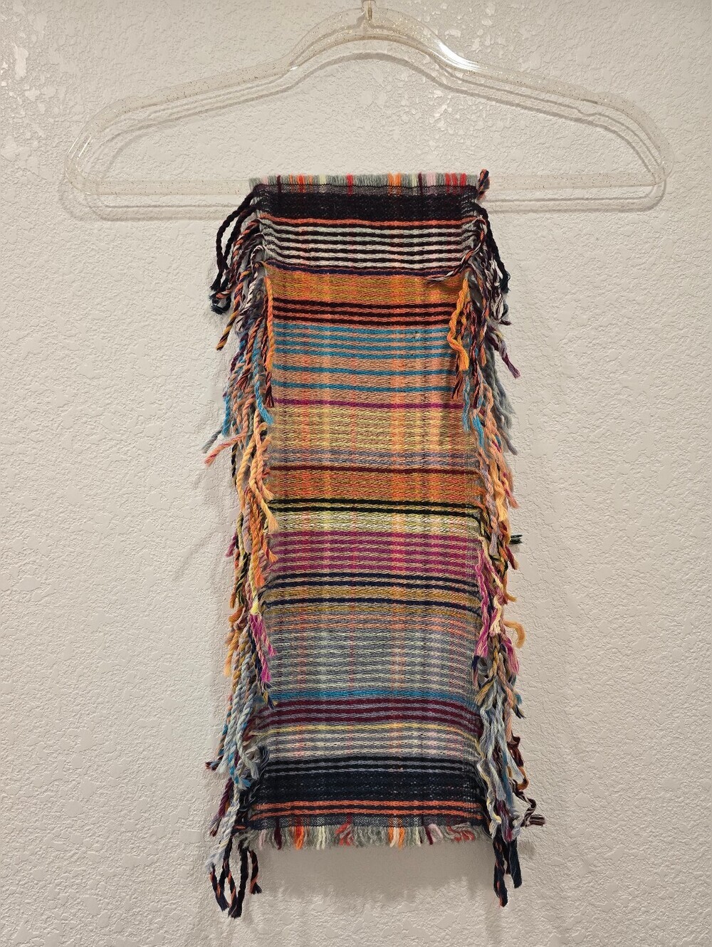 Wallace & Sewell handwoven multicolored striped scarf With fringe Wool Cashmere - Picture 4 of 9